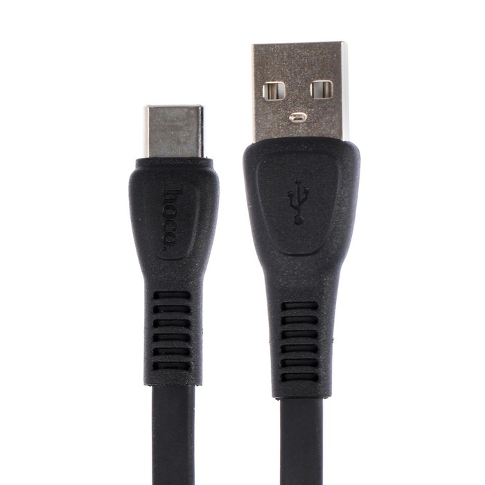кабель hoco x40, usb - type-c, 3а, 1м, плоский, черный