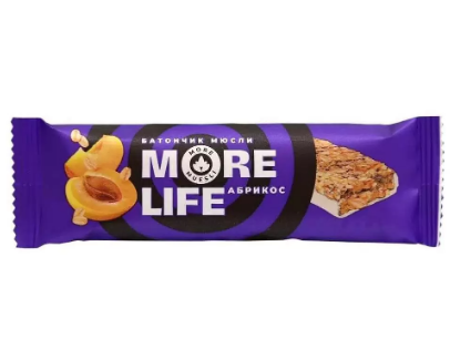 батончик мюсли more life с молочной глазурью абрикос 32г