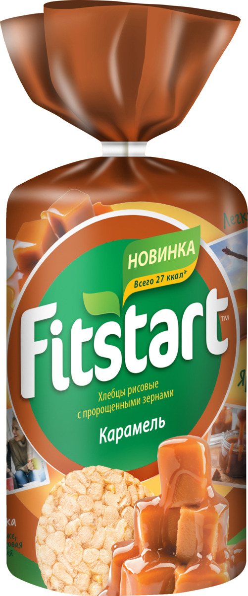 хлебцы fitstart рисовые карамель 100г