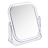 зеркало настольное прямоугольное, круглое, 15х18см, пластик прозрачный