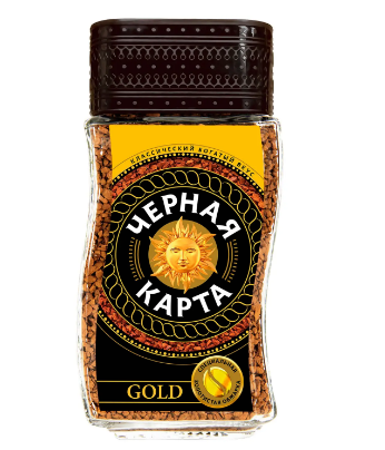 кофе растворимый черная карта gold сублимированный 190г