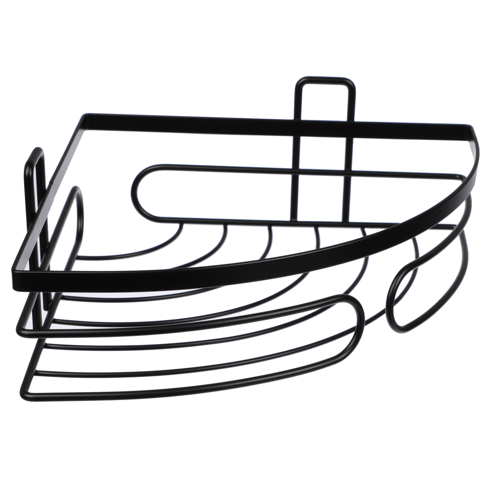 полка настенная металл vetta черная угловая 31x22x6,5см