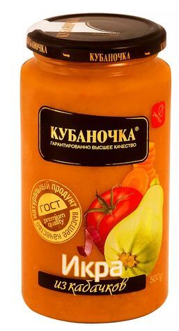 икра кабачков. "кубаночка" 500 г. (твист) новая банка (12)