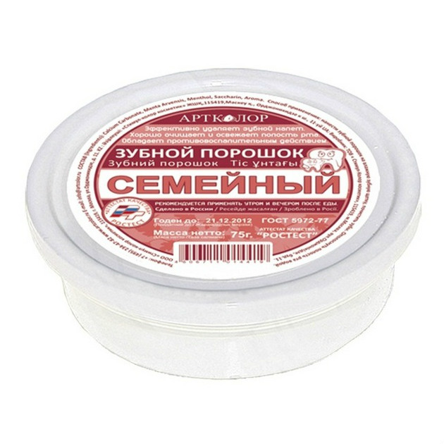 зубной порошок артколор, 75г, семейный (пл.б)