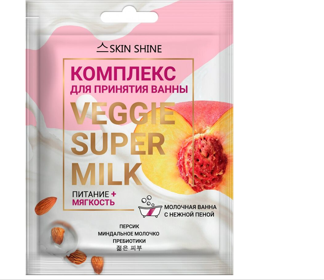 комплекс д/принятия ванны питание+мягкость артколор skin shine veggie super milk 75мл