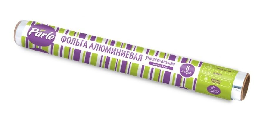 parlo фольга пищевая 29см*8 метров ролик, 1 шт