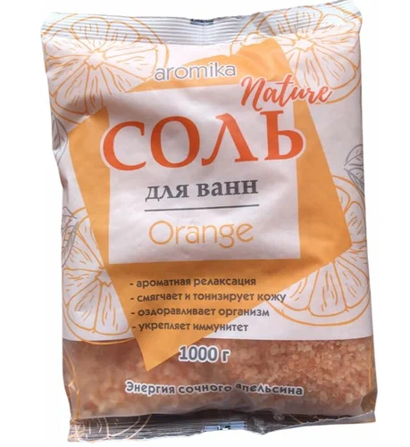 соль д/ванн aromika orange с эфирным маслом 1000г