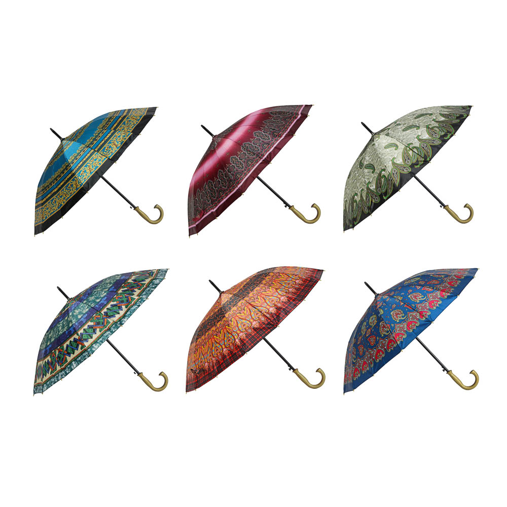 зонт-трость женский металл пластик полиэстер 55см, 16 спиц, 6диз