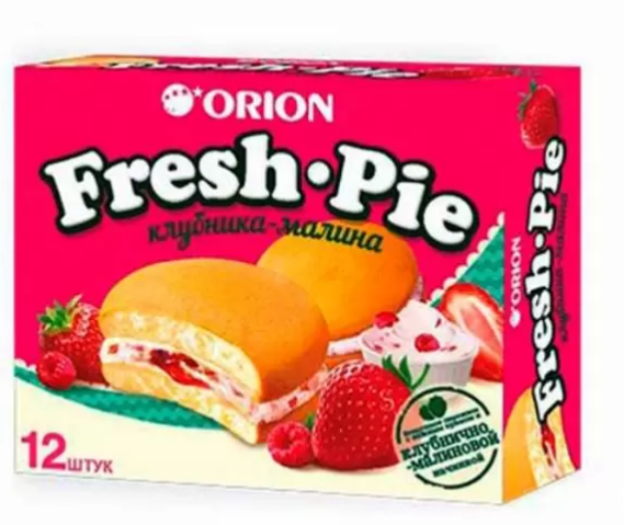 пирожное бисквит fresh pie с клубнич-малин нач 25г х 12шт