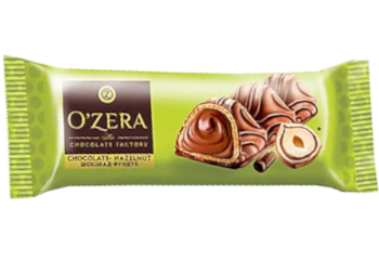 батончик вафельный o`zera с ореховой начинкой в молочном шоколаде 23г