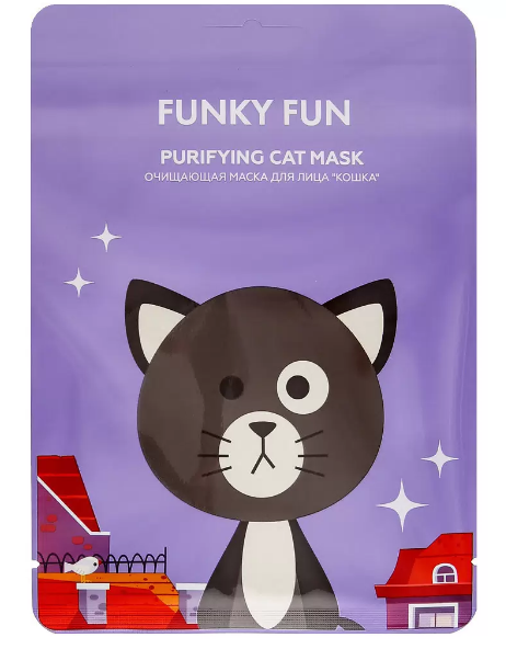 маска д/лица очищающая/кошка funky fun