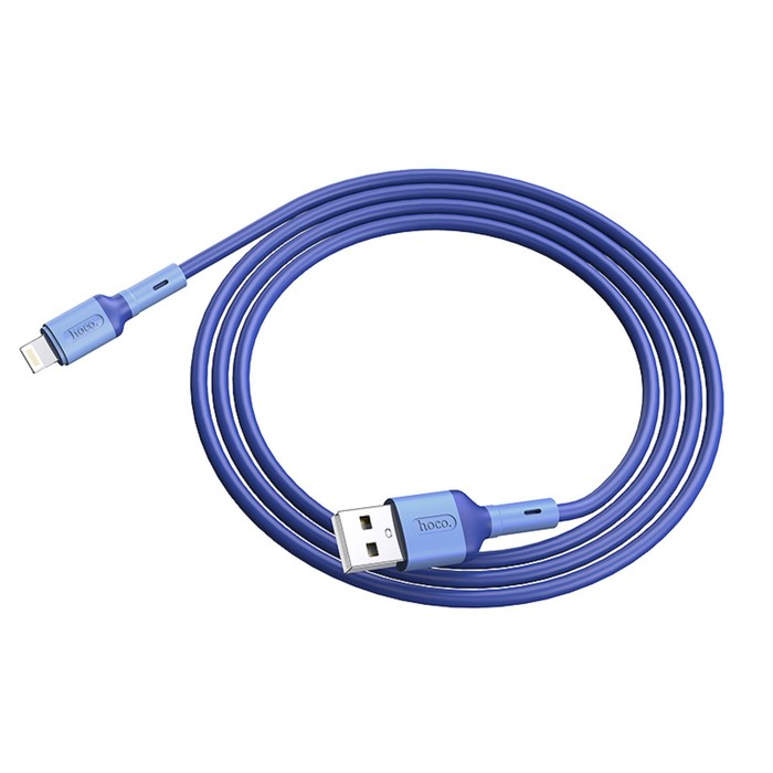 кабель hoco x65, lightning - usb, 2.4 а 1м, tpe оплетка, синий