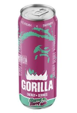 энергетик gorilla черри берри энергия + ягоды 0,45 банка