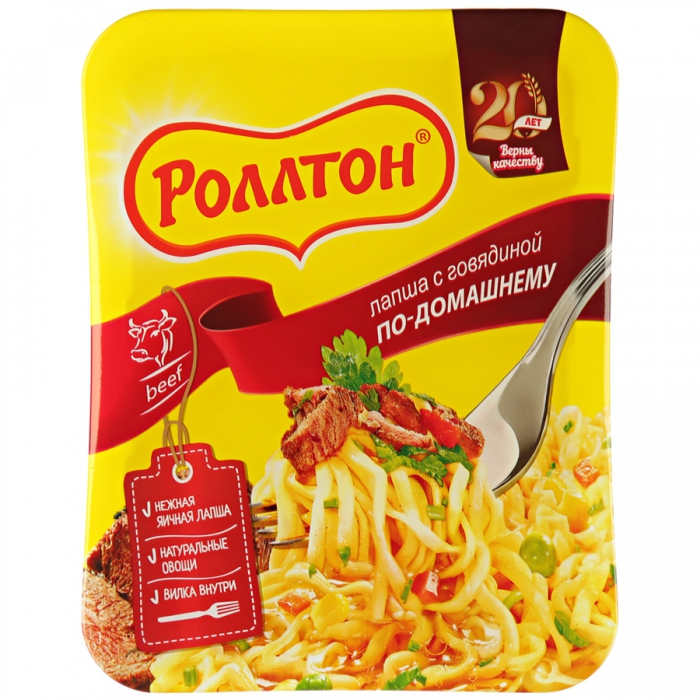 изделия макаронные быстрого приготовления яичные. лапша с говядиной по- домашнему с соусом "роллтон"