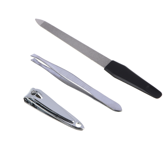 набор маникюрный 3 пр пилка металлическая книпсер пинцет