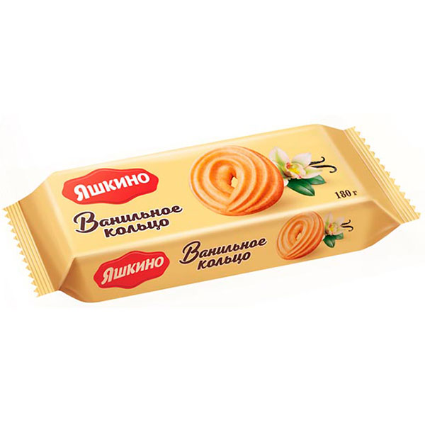 печенье сдобное ванильное кольцо яшкино 180г
