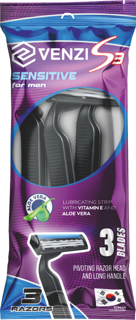 станки одноразовые venzi s3 в пакете 3шт