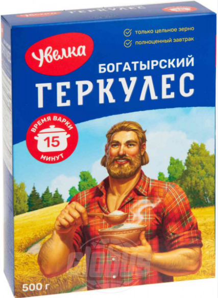 хлопья увелка геркулес богатырский семейный 10мин коробка 500г