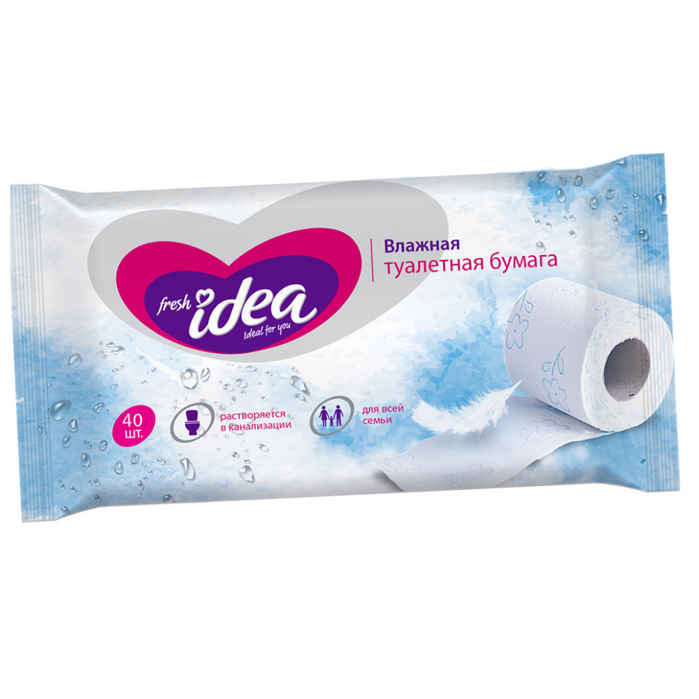 влажная туалетная бумага fresh idea, 40 шт