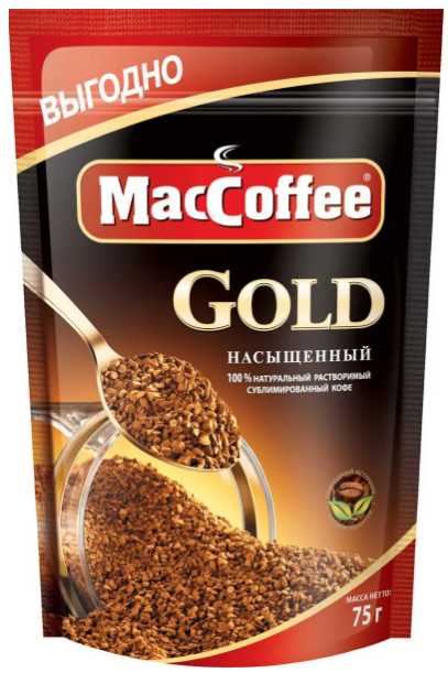 кофе натурал раств сублим gold maccoffee д/пак 75г