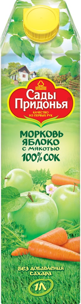 1л "сады придонья" сок морковно-яблочный восстановленный с мякотью