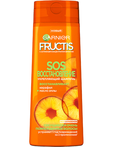 шампунь для волос garnier фруктис sos восстановление 250мл
