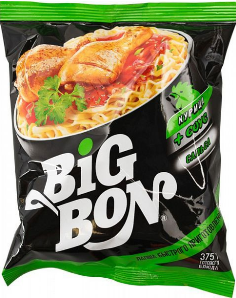 лапша быстрого приготовления big bon курица+сальса 75г