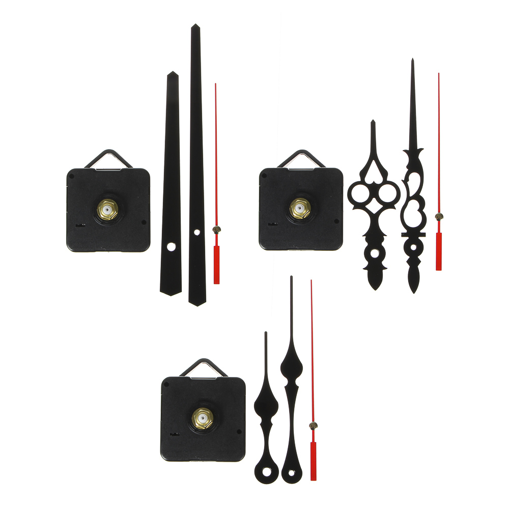 механизм часовой с плавным ходом, 13,1-14,3 см, пластик, металл, 3 вида, арт 2