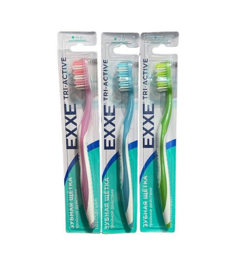 зубная щетка exxe tri-active мягкая 1шт