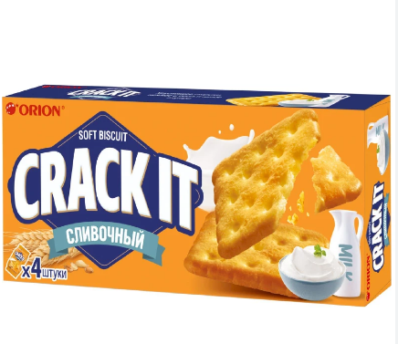 печенье затяжное orion crack-it creamy 80г