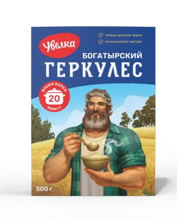 хлопья овсяные увелка геркулес богатырский 20 минут 500г