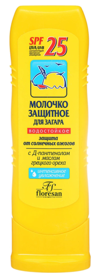 молочко защитное для загара floresan ф-108, 125мл, spf 25/водостойкое