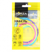 кабель для зарядки type-c forza, 1м, 2а, пластик, цвет радуга
