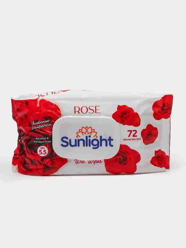 влажные салфетки sunlight rose 72шт