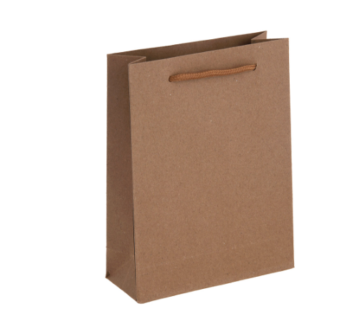 пакет бумажный крафт, однотонный, с канатной ручкой, 24,5x33x8см