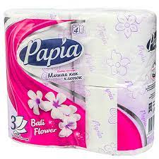 туалетная бумага papia цветы бали 3 слоя 4 рулона