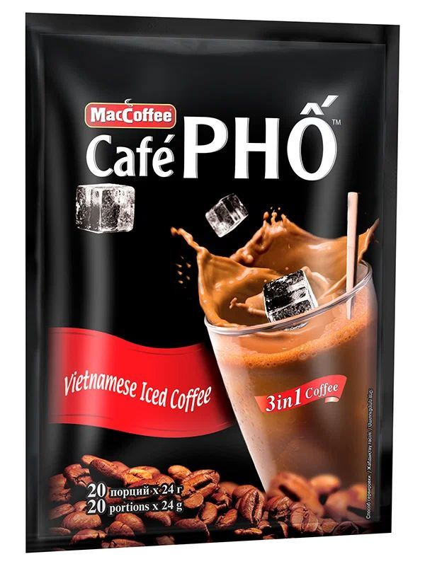 напиток кофейный растворимый 3в1 кафе фо maccoffee 24г