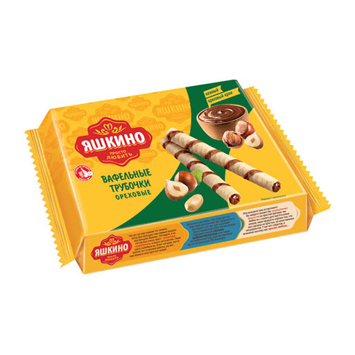 печенье яшкино трубочки вафельные 190г ореховые