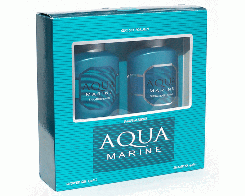 подарочный набор "aqua marine (шампунь250мл+гель д/душа250мл) муж