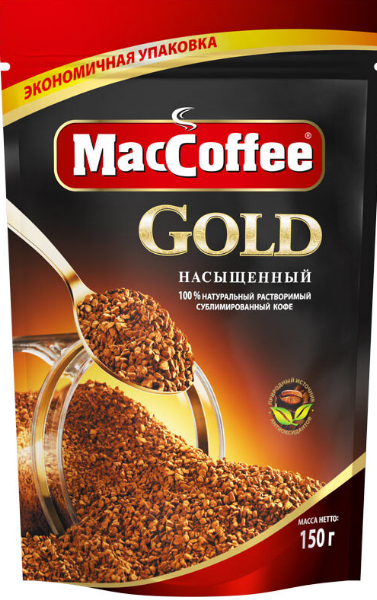 кофе натурал раств сублим gold maccoffee д/пак 150г