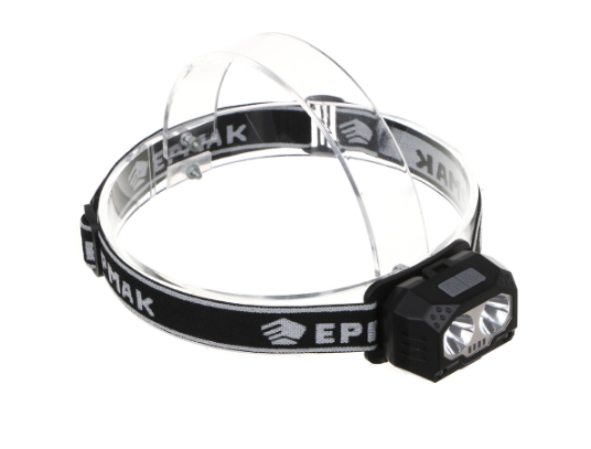 фонарь налобный, сенсорный, 2 led + красный свет, 6 режимов, 3хааа ермак