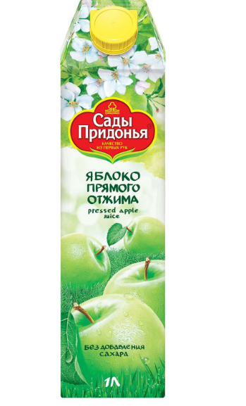 сок яблочный прямого отжима осветленный сады придонья 1л