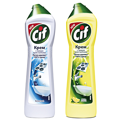 крем чистящий cif актив, лимон/фреш, 440 мл