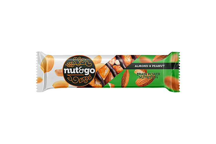 батончик nut&go миндально-арахисовый с арахисовой пастой 36г