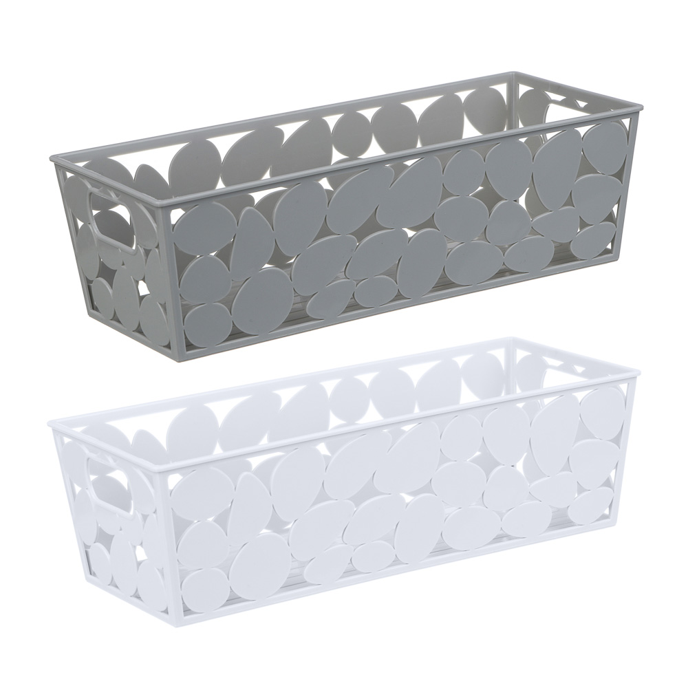 корзинка для хранения пластик vetta 25,5x10x7,5 см 2 цвета