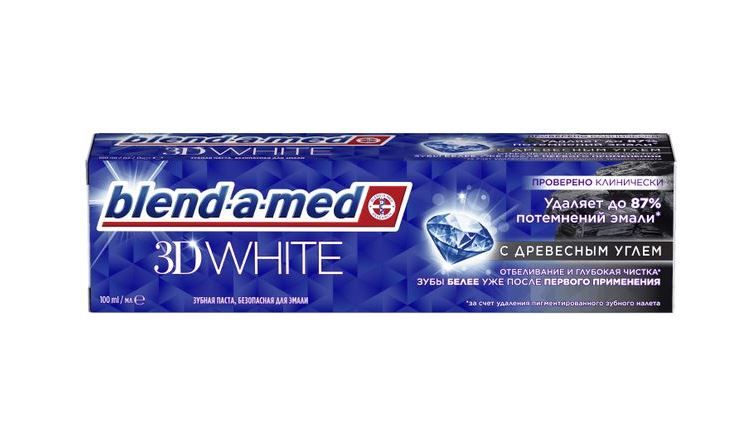 зубная паста blend-a-med 3d white отбеливание и глубокая чистка, древесный уголь 100мл