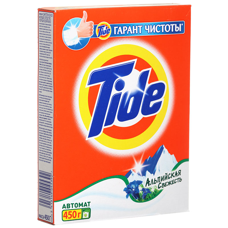 стиральный порошок tide автомат, 450г, альпийская свежесть