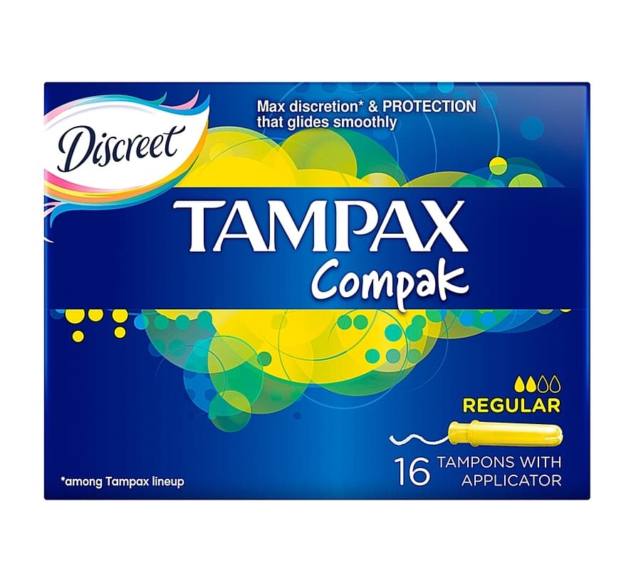 женские гигиенические тампоны tampax compak, 16 шт, с аппликатором regular duo
