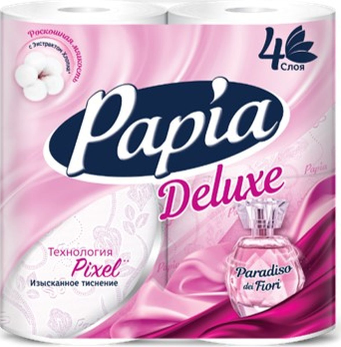туалетная бумага papia deluxe paradiso fiori 4 слоя 4 рулона