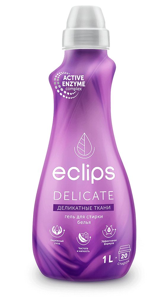 гель д/стирки eclips delicate 1л